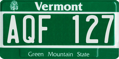 VT license plate AQF127