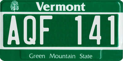VT license plate AQF141