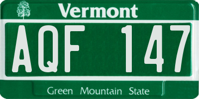 VT license plate AQF147