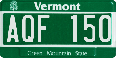 VT license plate AQF150