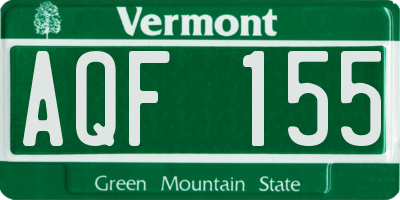 VT license plate AQF155