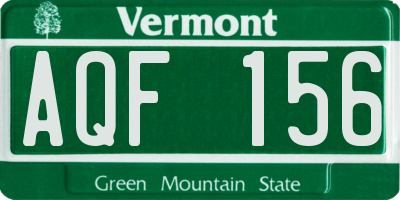 VT license plate AQF156