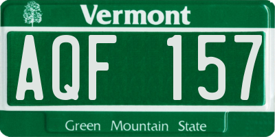 VT license plate AQF157