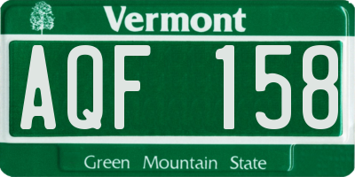 VT license plate AQF158