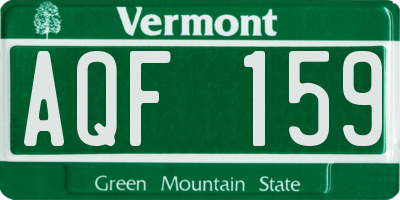 VT license plate AQF159