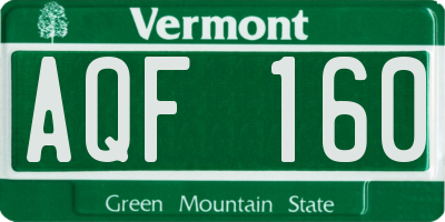 VT license plate AQF160