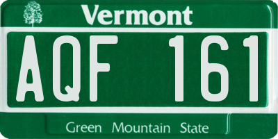 VT license plate AQF161