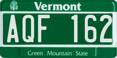 VT license plate AQF162
