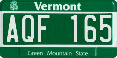 VT license plate AQF165