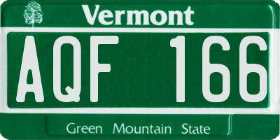 VT license plate AQF166
