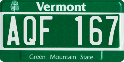 VT license plate AQF167