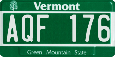 VT license plate AQF176