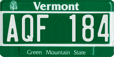 VT license plate AQF184