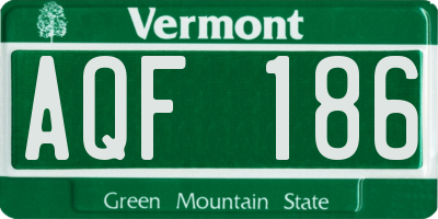 VT license plate AQF186