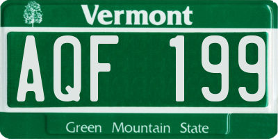VT license plate AQF199