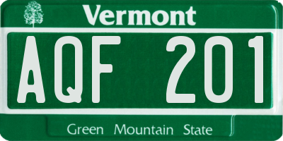 VT license plate AQF201