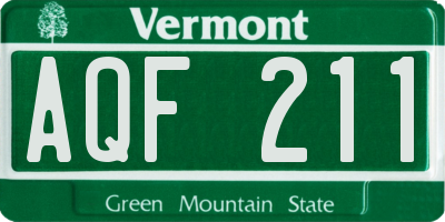VT license plate AQF211