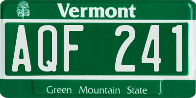 VT license plate AQF241