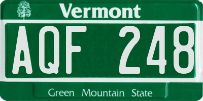 VT license plate AQF248