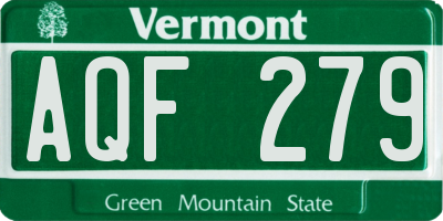 VT license plate AQF279