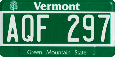VT license plate AQF297