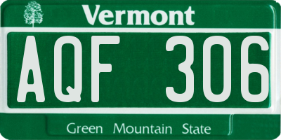 VT license plate AQF306