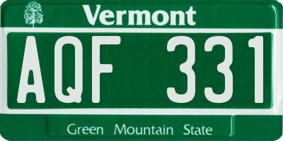 VT license plate AQF331
