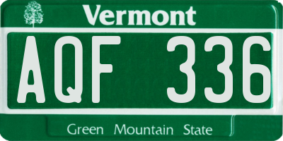 VT license plate AQF336