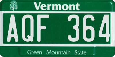 VT license plate AQF364