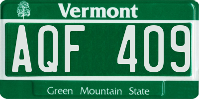 VT license plate AQF409