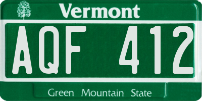 VT license plate AQF412