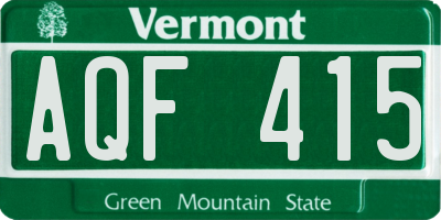 VT license plate AQF415