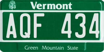 VT license plate AQF434