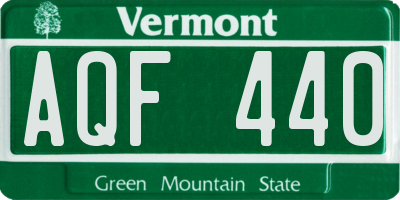 VT license plate AQF440