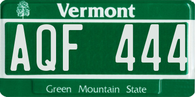 VT license plate AQF444