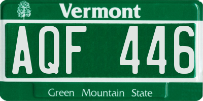 VT license plate AQF446