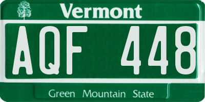 VT license plate AQF448