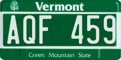 VT license plate AQF459