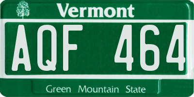 VT license plate AQF464