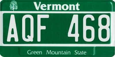 VT license plate AQF468