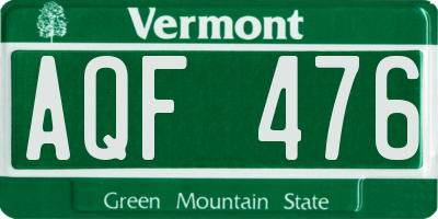 VT license plate AQF476
