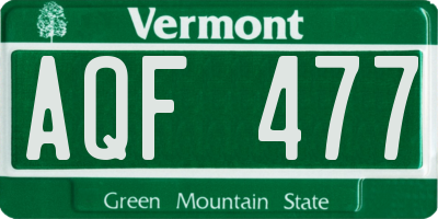 VT license plate AQF477