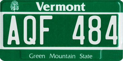 VT license plate AQF484