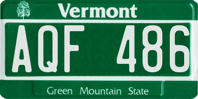 VT license plate AQF486