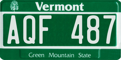 VT license plate AQF487