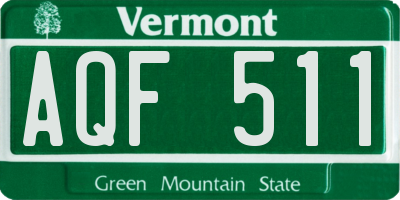 VT license plate AQF511