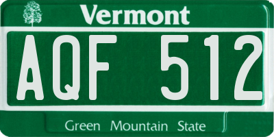 VT license plate AQF512