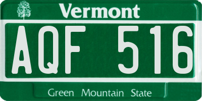 VT license plate AQF516