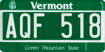 VT license plate AQF518