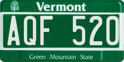 VT license plate AQF520